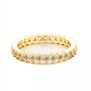 NEW SAHIRA women's christine eternity band ring in gold